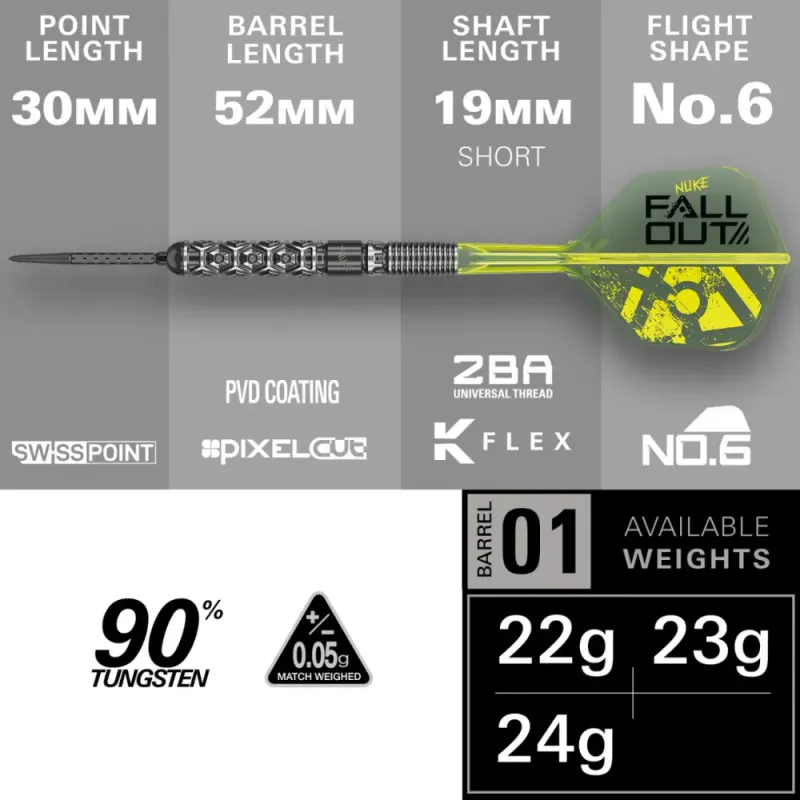 Target Luke Littler Fallout darts 90%tungsten swiis point